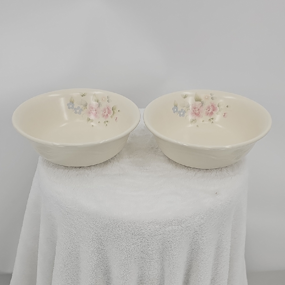 Pfaltzgraff Vintage Tea Rose Round Ve Serving Bowls 7 3/4-inch Set of 2